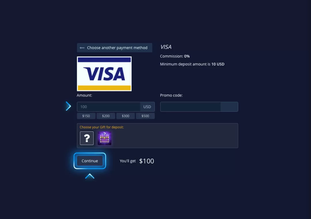 Enter the amount and complete your payment